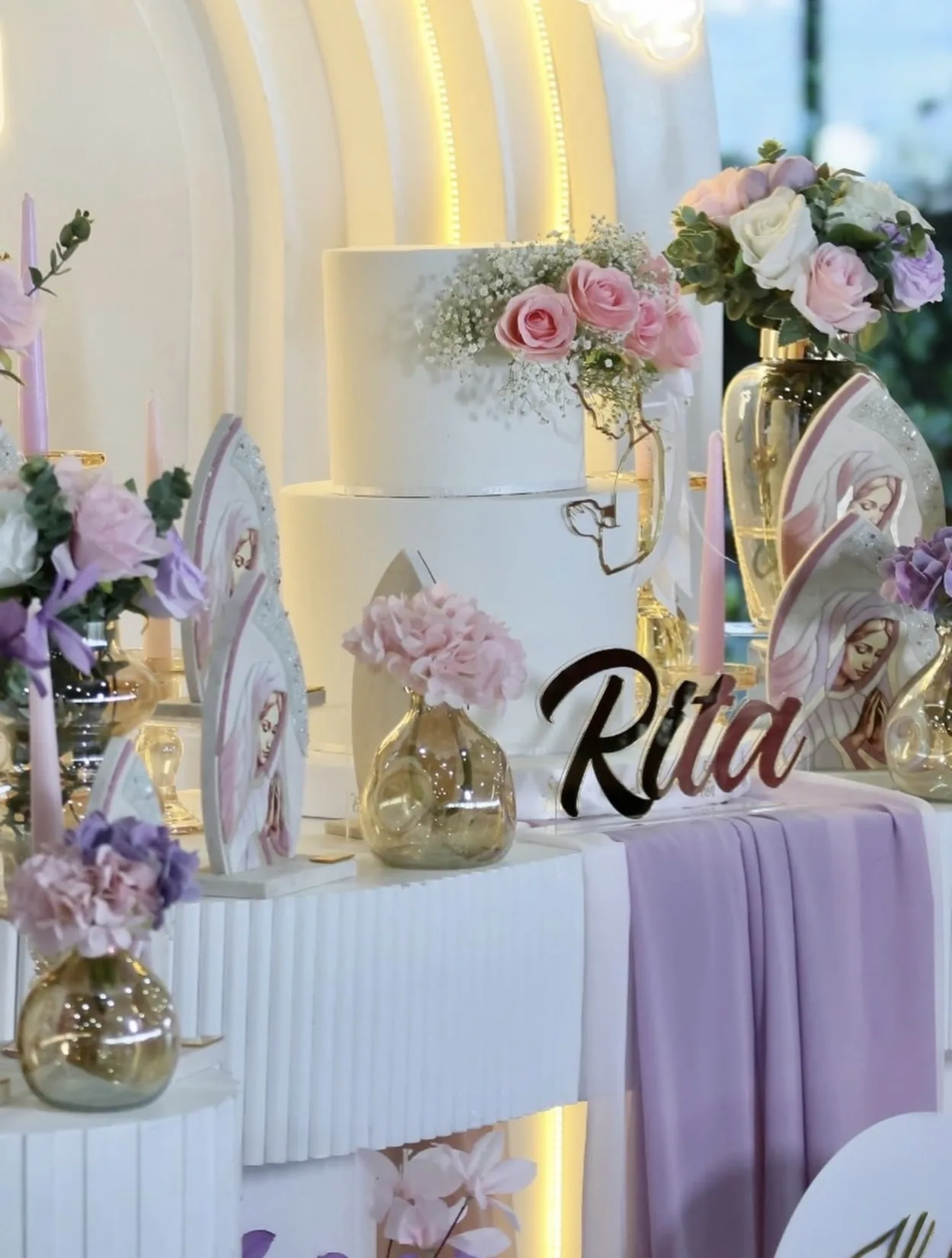 First communion floral display