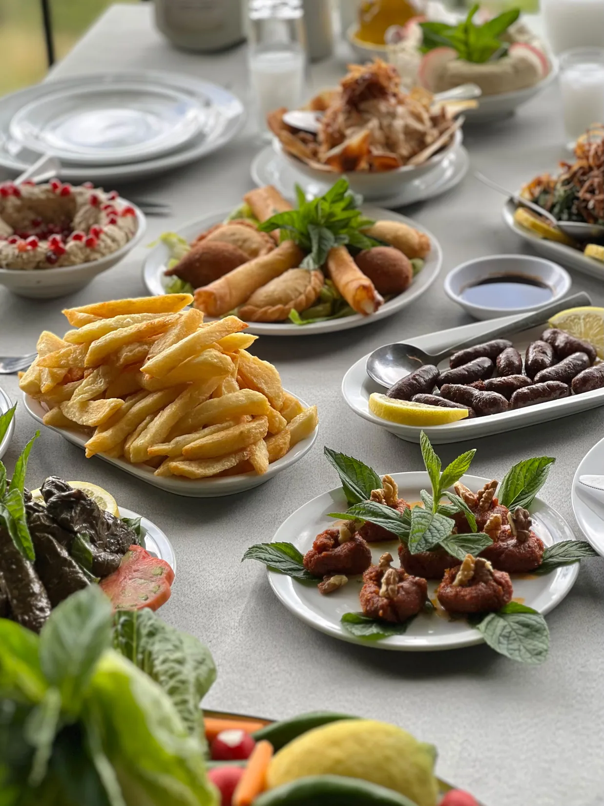 Traditional Lebanese dishes prepared at Al Mazar